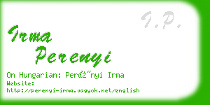 irma perenyi business card